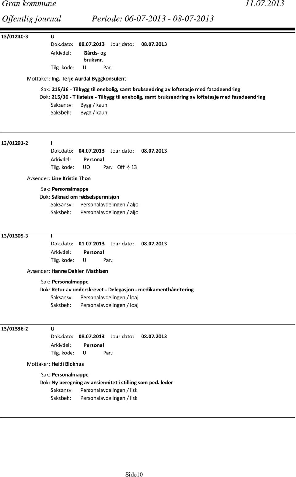 fasadeendring Saksansv: Bygg / kaun Saksbeh: Bygg / kaun 13/01291 2 I Dok.dato: 04.07.