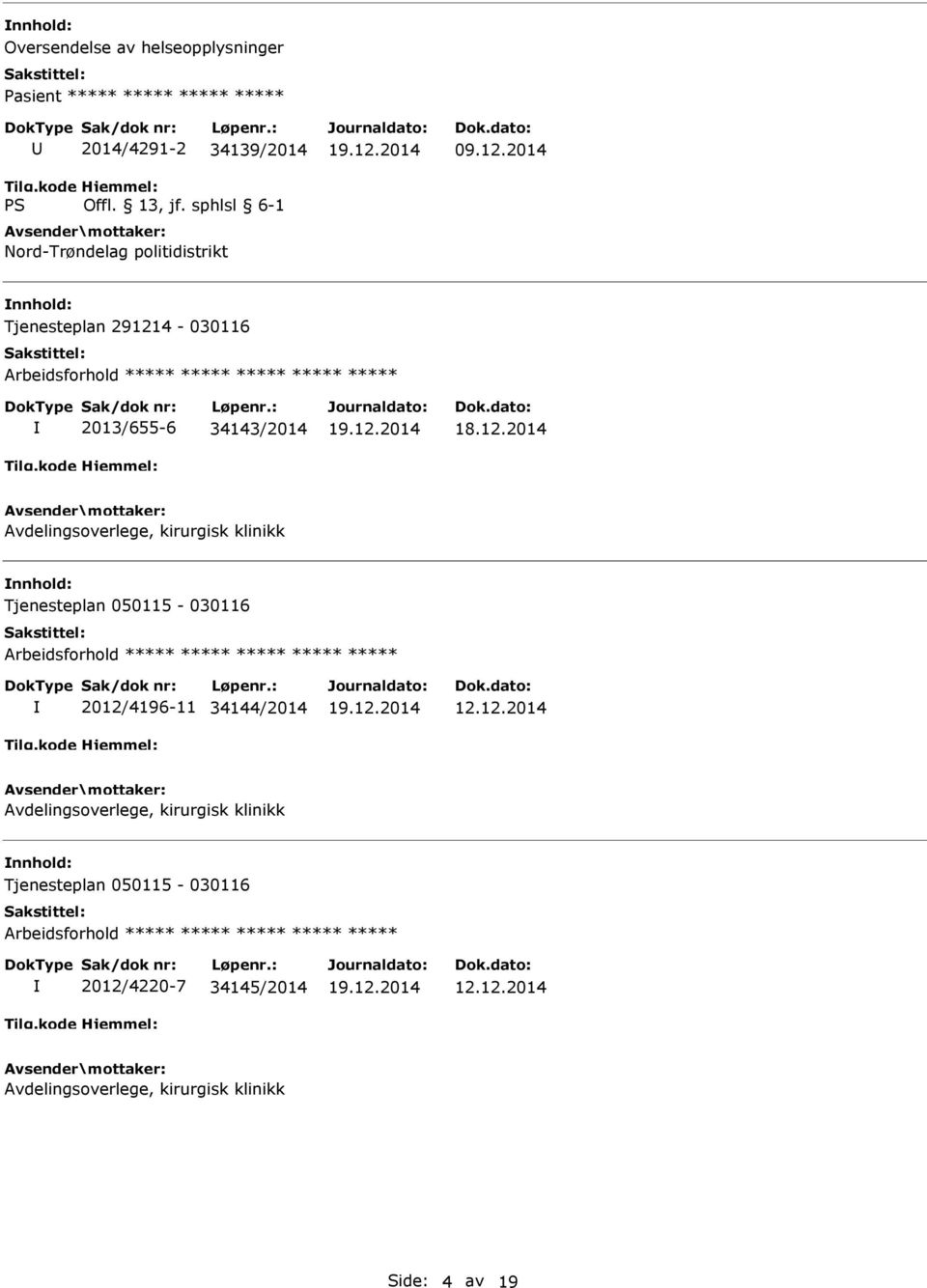 2014 Tjenesteplan 291214-030116 2013/655-6 34143/2014 Avdelingsoverlege, kirurgisk klinikk Tjenesteplan