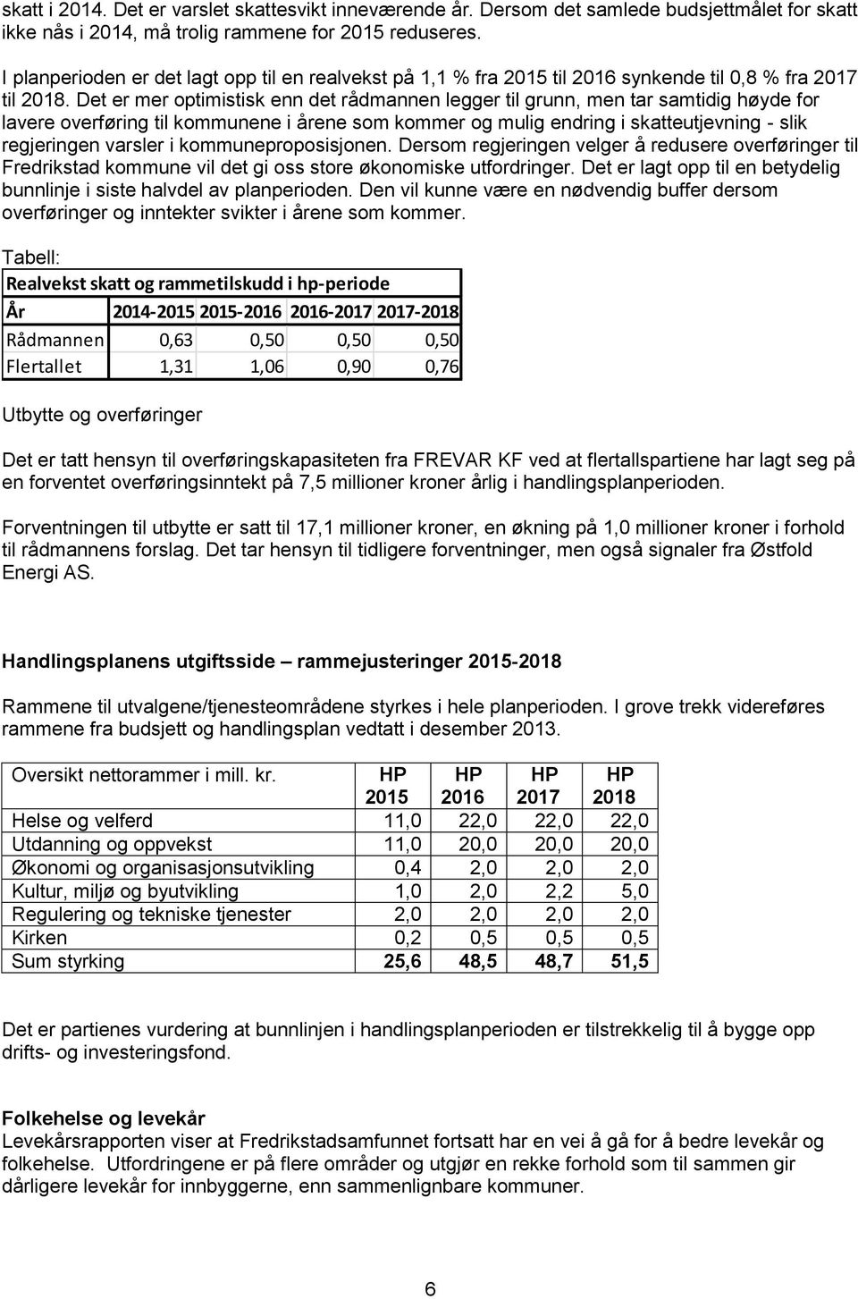 Det er mer optimistisk enn det rådmannen legger til grunn, men tar samtidig høyde for lavere overføring til kommunene i årene som kommer og mulig endring i skatteutjevning - slik regjeringen varsler