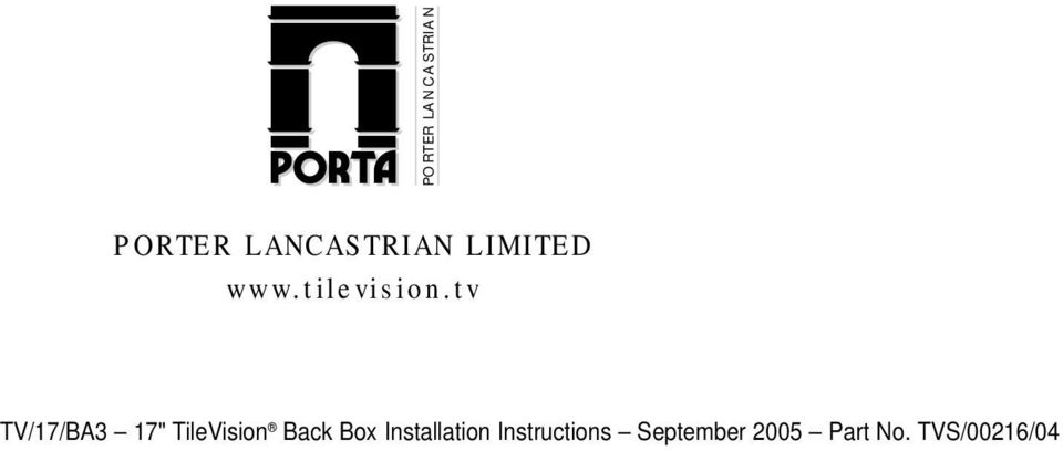 tv TV/17/BA3 17" TileVision Back Box