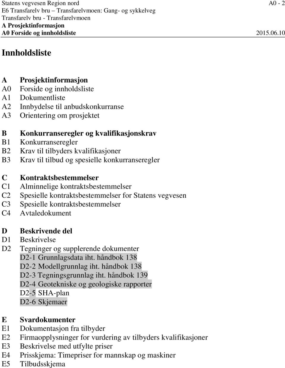 Konkurranseregler og kvalifikasjonskrav Konkurranseregler Krav til tilbyders kvalifikasjoner Krav til tilbud og spesielle konkurranseregler Kontraktsbestemmelser Alminnelige kontraktsbestemmelser