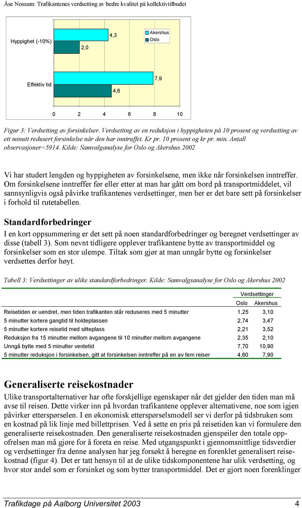 Kilde: Samvalganalyse for Oslo og Akershus 2002 Vi har studert lengden og hyppigheten av forsinkelsene, men ikke når forsinkelsen inntreffer.