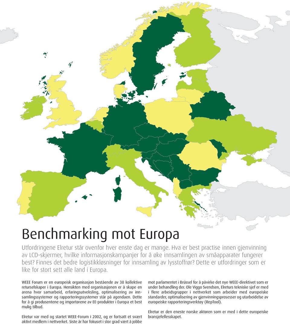 Finnes det bedre logistikkløsninger for innsamling av lysstoffrør? Dette er utfordringer som er like for stort sett alle land i Europa.