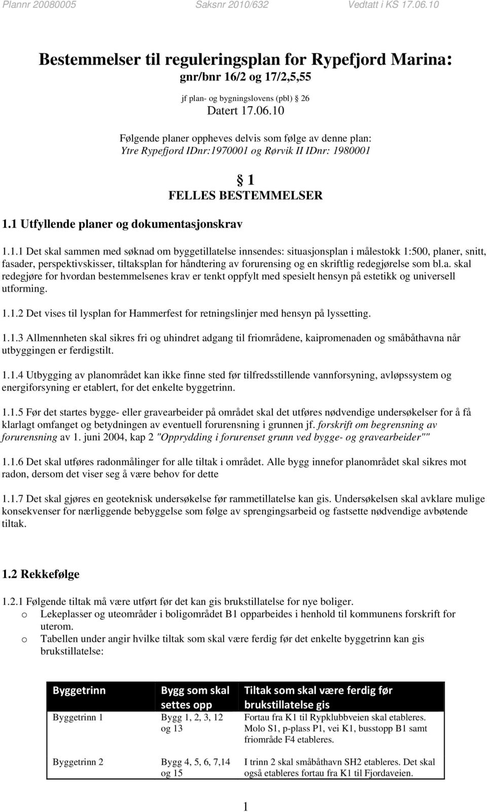 sammen med søknad om byggetillatelse innsendes: situasjonsplan i målestokk 1:500, planer, snitt, fasader, perspektivskisser, tiltaksplan for håndtering av forurensing og en skriftlig redegjørelse som