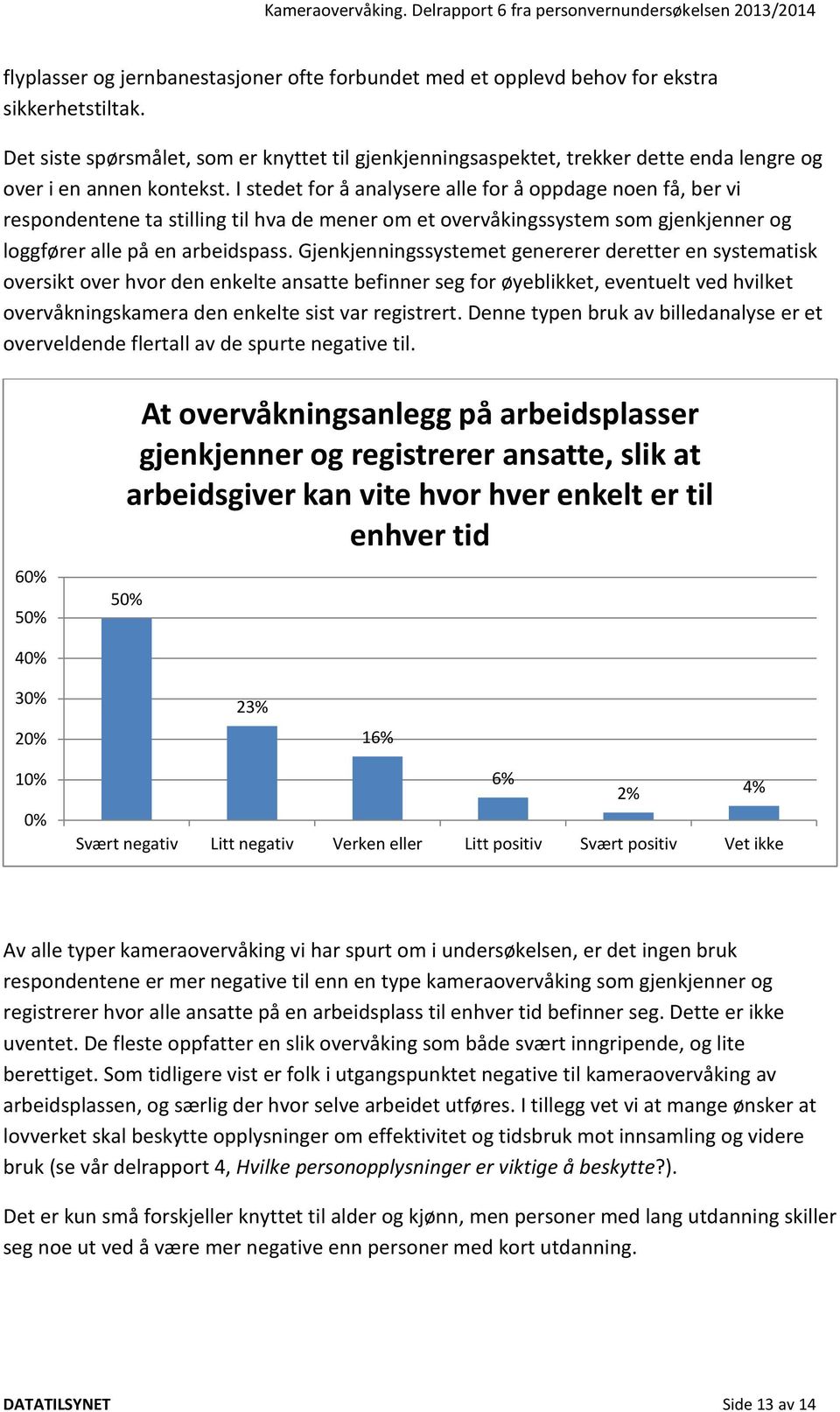 I stedet for å analysere alle for å oppdage noen få, ber vi respondentene ta stilling til hva de mener om et overvåkingssystem som gjenkjenner og loggfører alle på en arbeidspass.