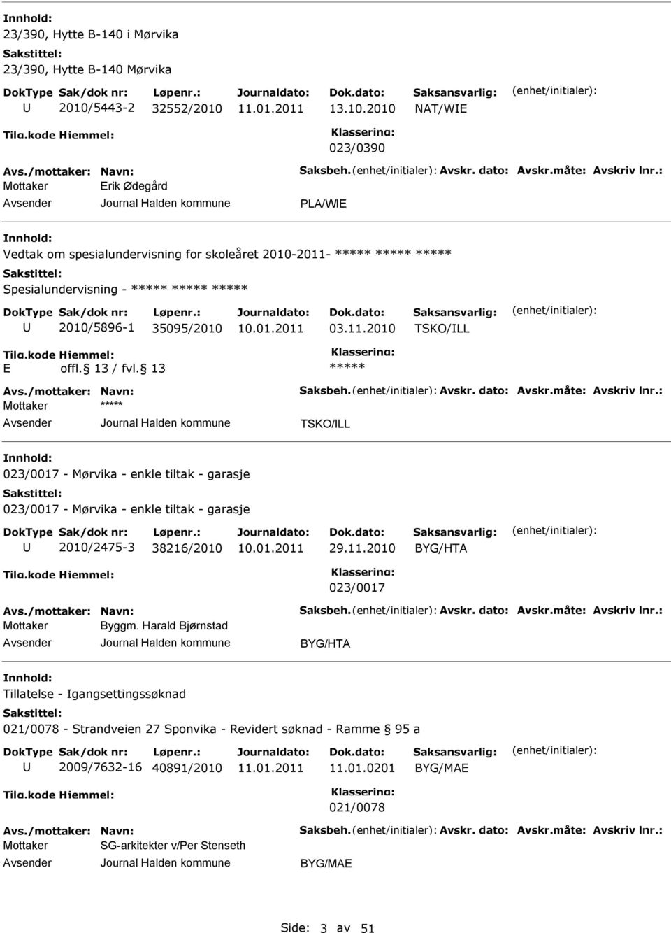 måte: Avskriv lnr.: TSKO/ILL 023/0017 - Mørvika - enkle tiltak - garasje 023/0017 - Mørvika - enkle tiltak - garasje 2010/2475-3 38216/2010 29.11.2010 BYG/HTA 023/0017 Avs./mottaker: Navn: Saksbeh.