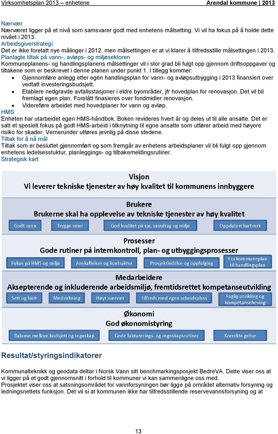 Planlagte tiltak på vann-, avløps- og miljøsektoren Kommuneplanens- og handlingsplanens settinger vil i stor grad bli fulgt opp gjennom driftsoppgaver og tiltakene som er beskrevet i denne planen