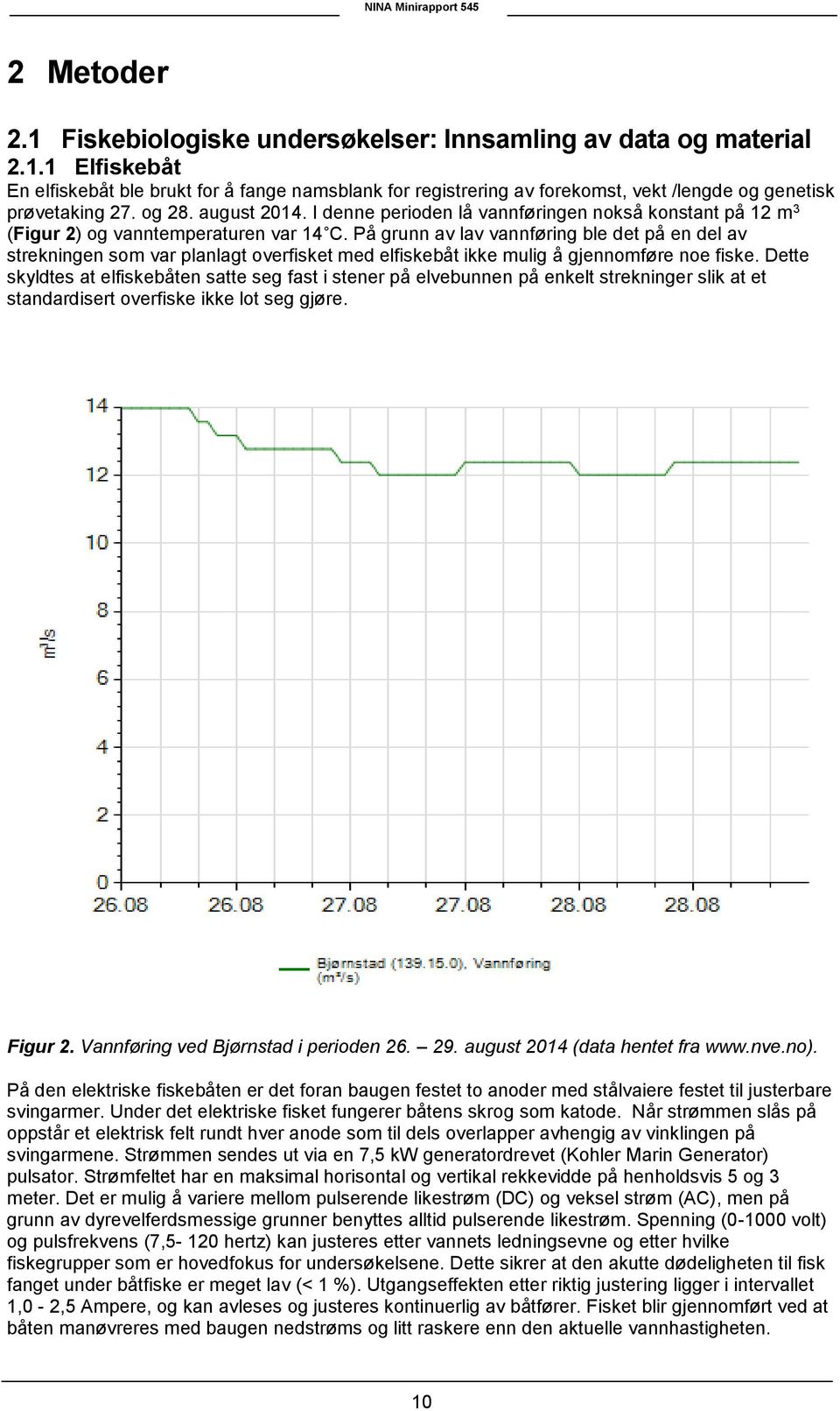 På grunn av lav vannføring ble det på en del av strekningen som var planlagt overfisket med elfiskebåt ikke mulig å gjennomføre noe fiske.