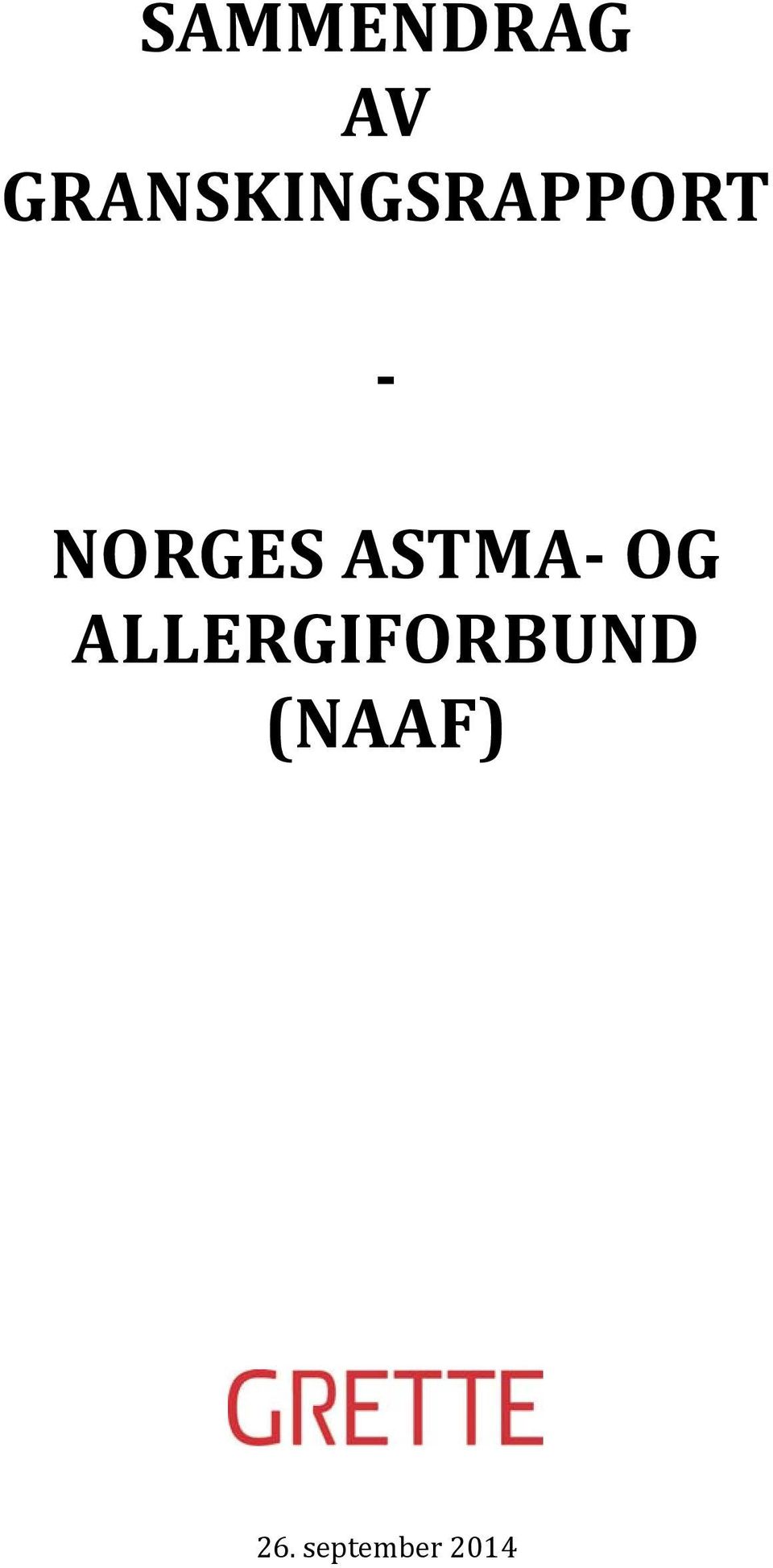 NORGES ASTMA- OG