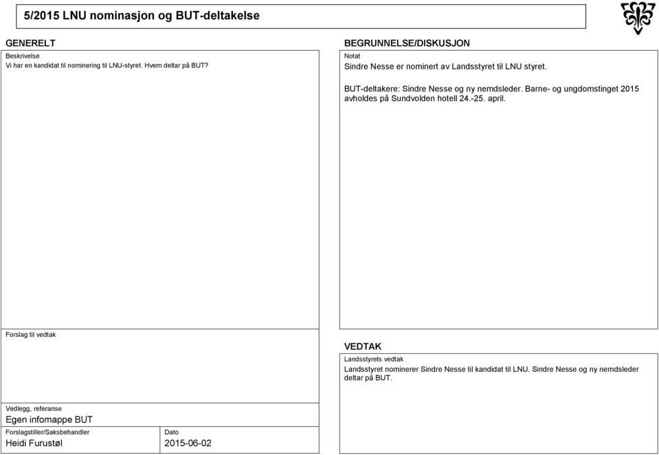 BUT-deltakere: Sindre Nesse og ny nemdsleder.