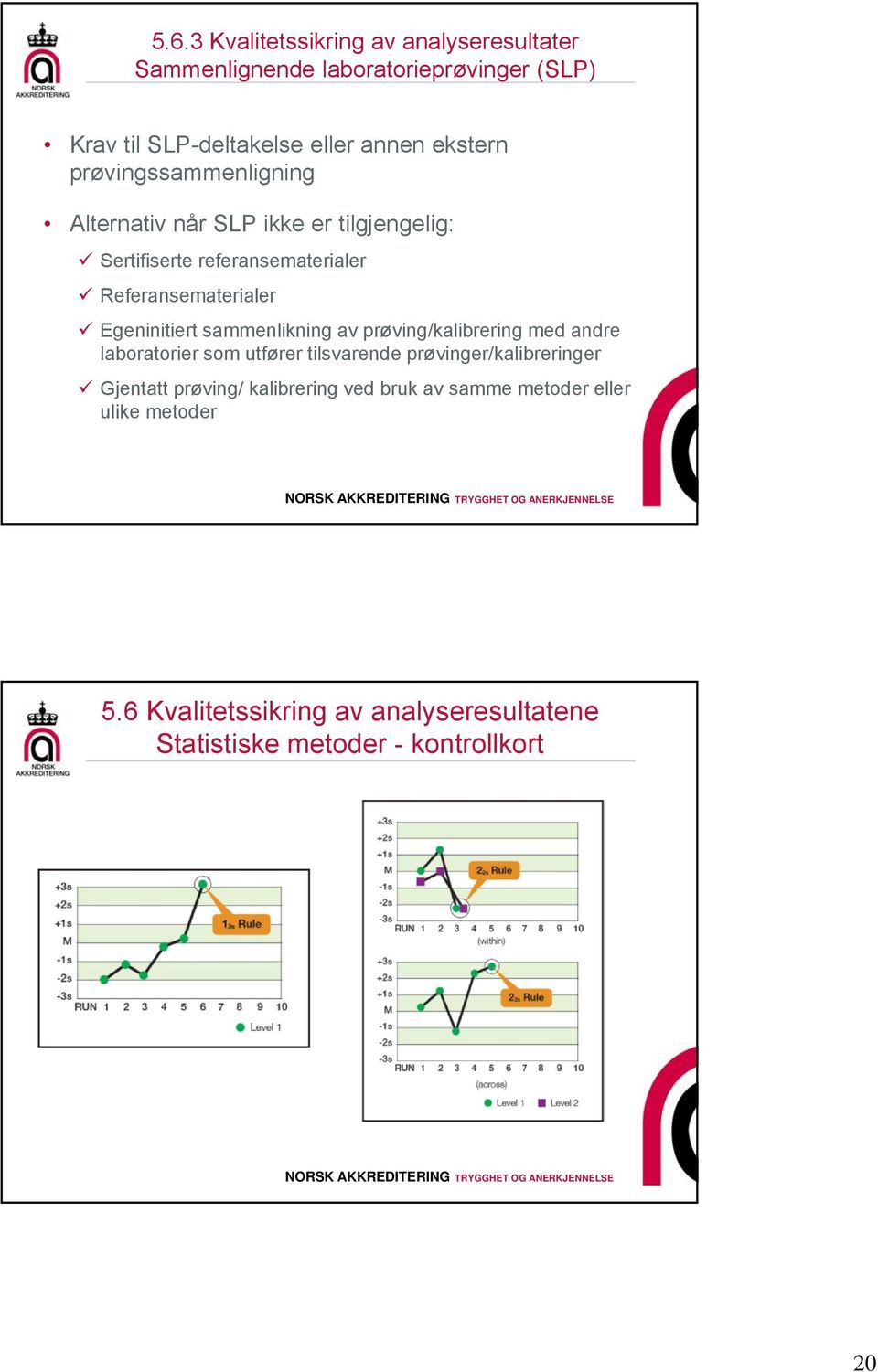 sammenlikning av prøving/kalibrering med andre laboratorier som utfører tilsvarende prøvinger/kalibreringer Gjentatt prøving/