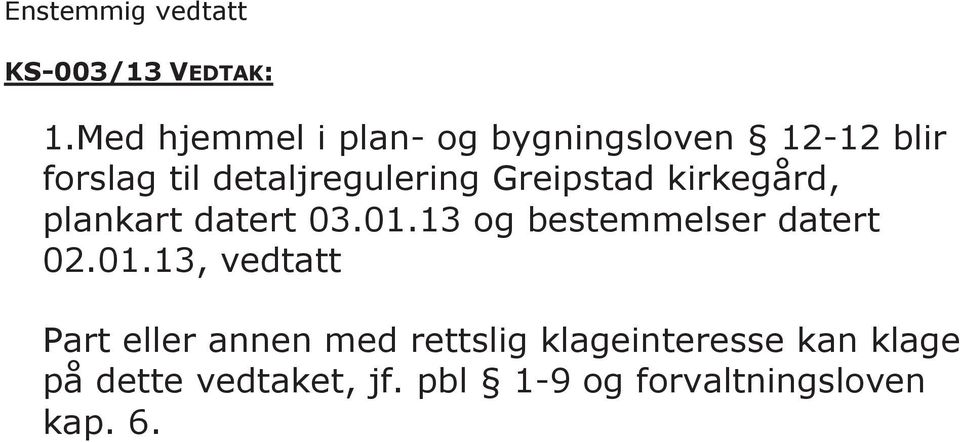 Greipstad kirkegård, plankart datert 03.01.