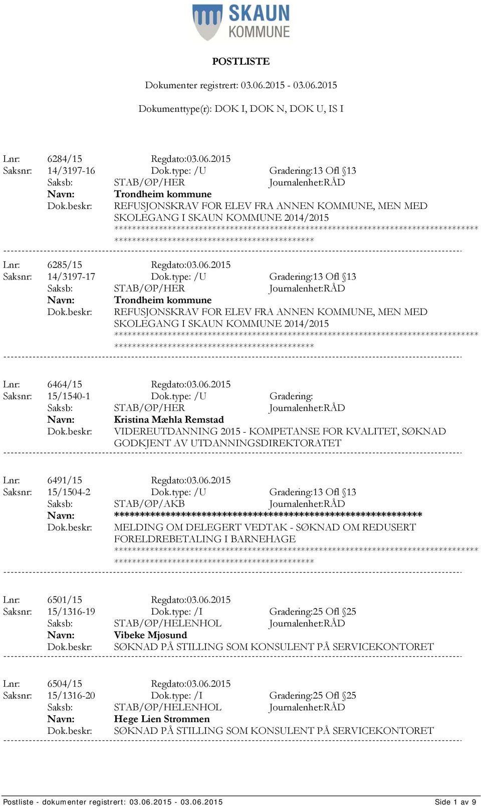 2015 Saksnr: 14/3197-17 Dok.