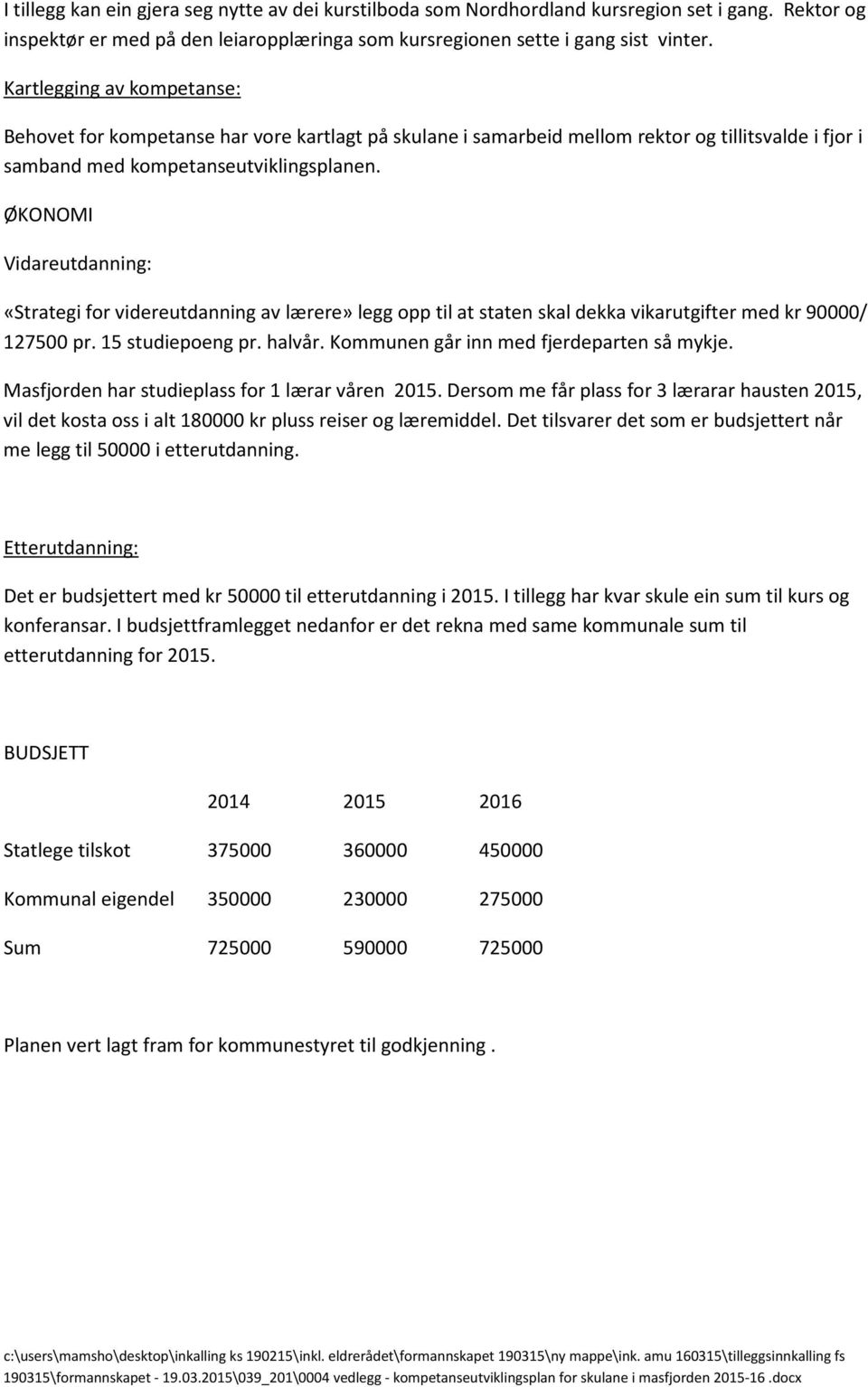 ØKONOMI Vidareutdanning: «Strategi for videreutdanning av lærere» legg opp til at staten skal dekka vikarutgifter med kr 90000/ 127500 pr. 15 studiepoeng pr. halvår.