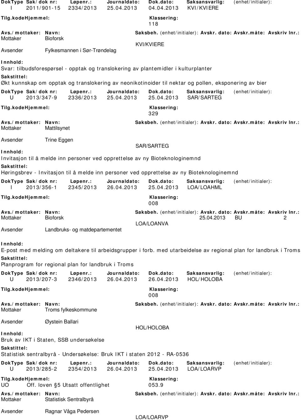 04.2013 KVI/KVIERE 118 KVI/KVIERE Avsender Fylkesmannen i Sør-Trøndelag Svar: tilbudsforespørsel - opptak og translokering av plantemidler i kulturplanter Økt kunnskap om opptak og translokering av