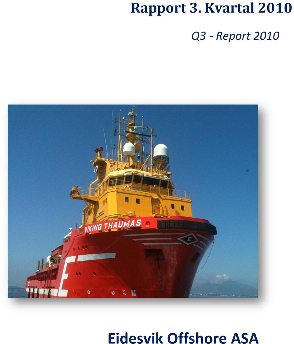 Q3 Report 2010