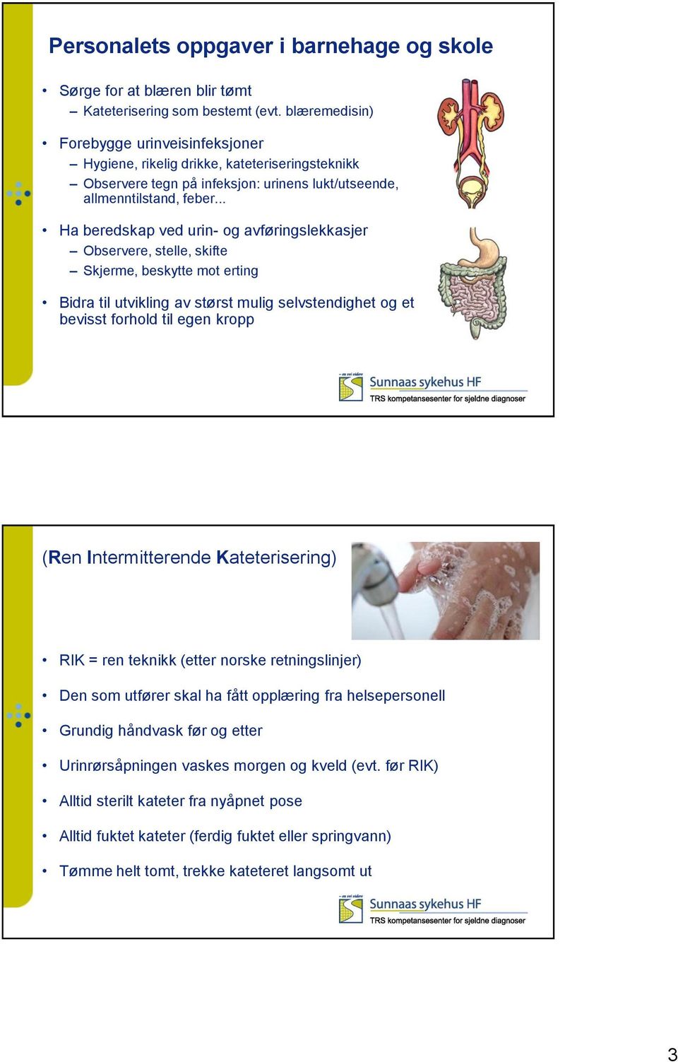 .. Ha beredskap ved urin- og avføringslekkasjer Observere, stelle, skifte Skjerme, beskytte mot erting Bidra til utvikling av størst mulig selvstendighet og et bevisst forhold til egen kropp (Ren