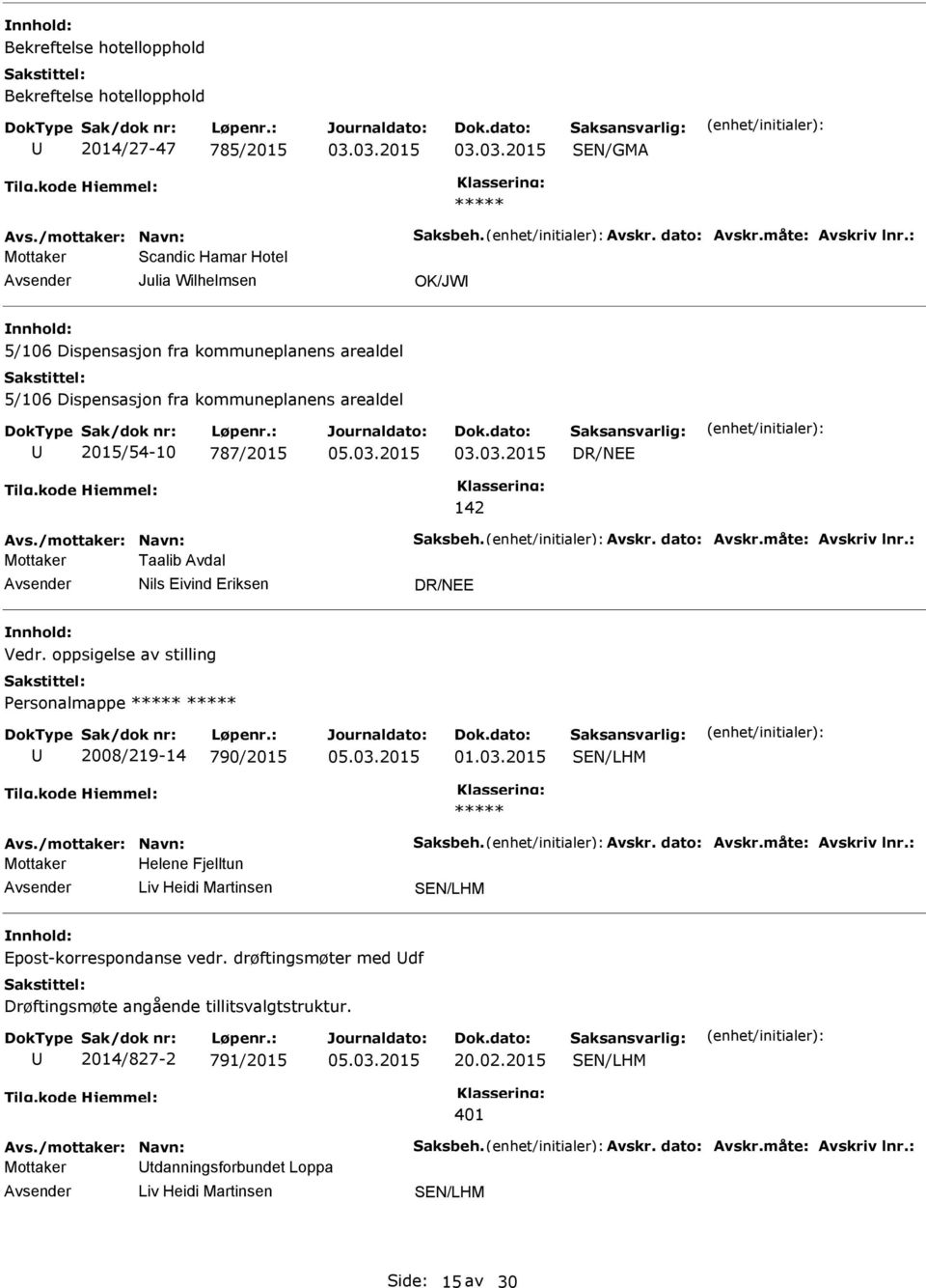 /mottaker: Navn: Saksbeh. Avskr. dato: Avskr.måte: Avskriv lnr.: Mottaker Taalib Avdal Nils Eivind Eriksen Vedr. oppsigelse av stilling Personalmappe 2008/219-14 790/2015 01.03.2015 Avs.