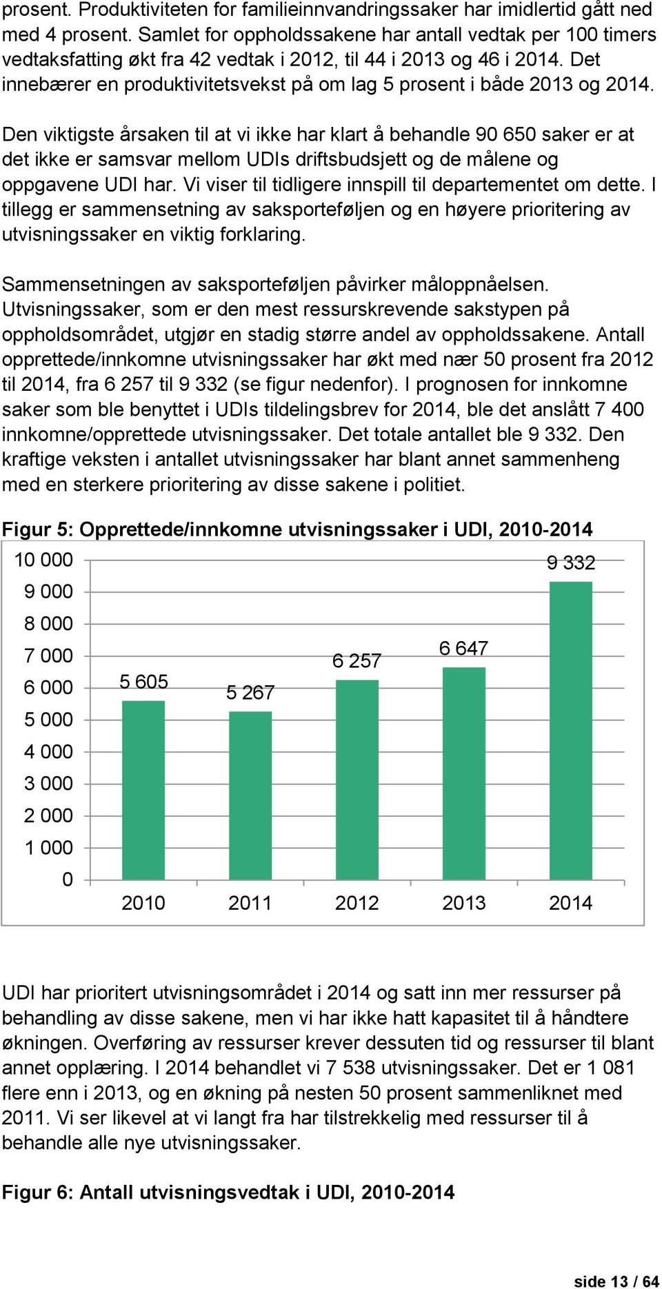 Det innebærer en produktivitetsvekst på om lag 5 prosent i både 2013 og 2014.