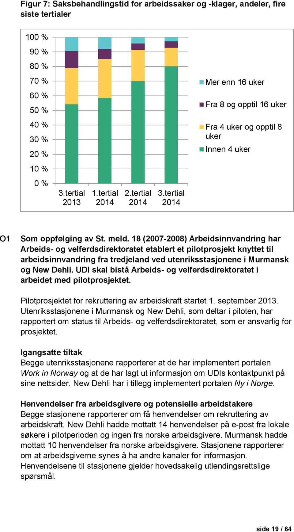 18 (2007-2008) Arbeidsinnvandring har Arbeids- og velferdsdirektoratet etablert et pilotprosjekt knyttet til arbeidsinnvandring fra tredjeland ved utenriksstasjonene i Murmansk og New Dehli.