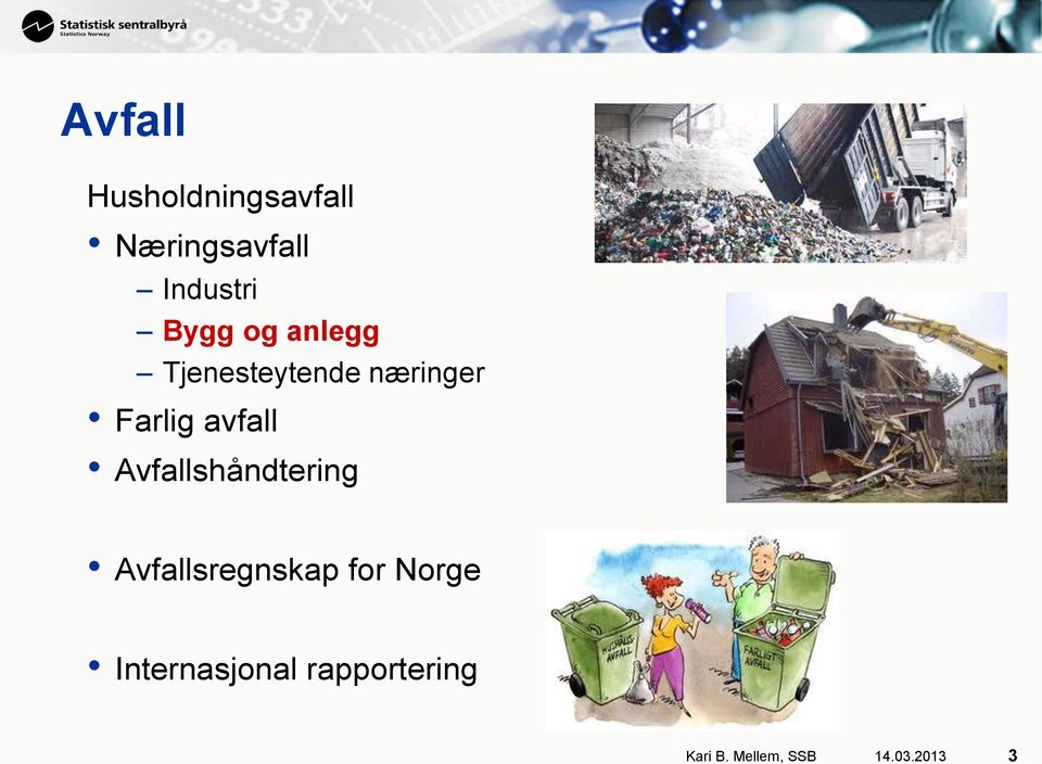 avfall Avfallshåndtering Avfallsregnskap for Norge