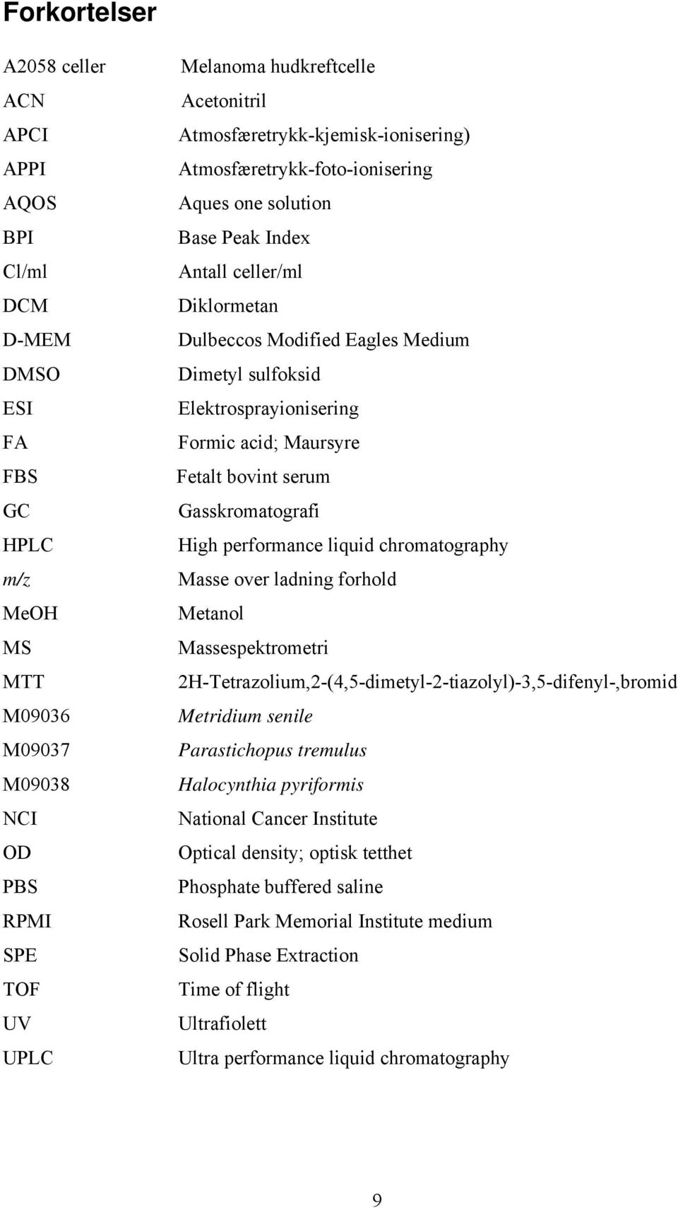 Elektrosprayionisering Formic acid; Maursyre Fetalt bovint serum Gasskromatografi High performance liquid chromatography Masse over ladning forhold Metanol Massespektrometri