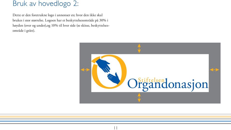 Logoen har et beskyttelsesområde på 30% i høyden (over og