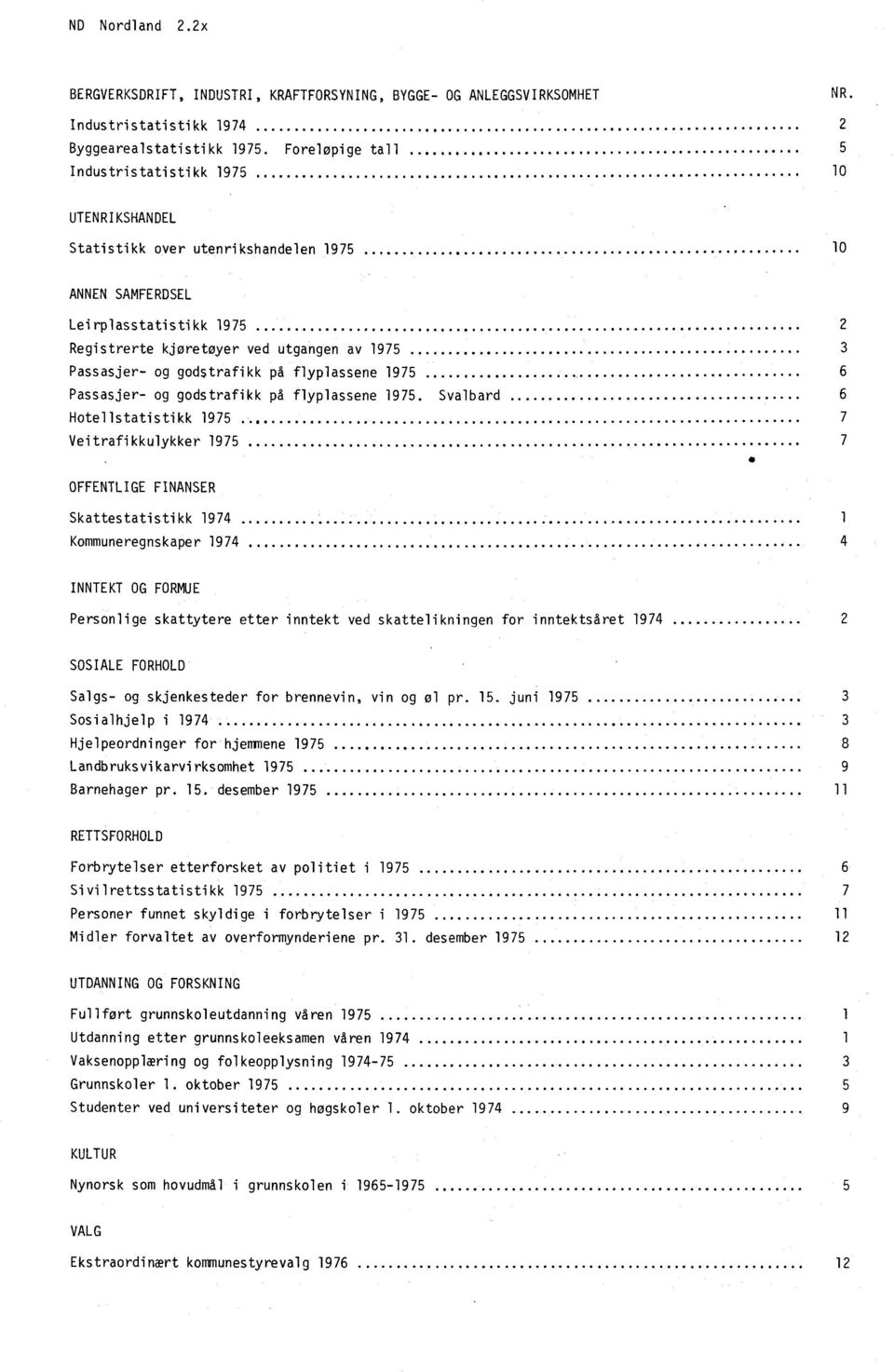 6 Passasjer- og godstrafikk på flyplassene 1975.