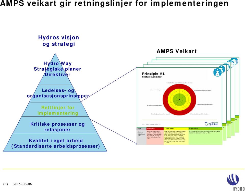 organisasjonsprinsipper Rettlinjer for implementering Kritiske prosesser og