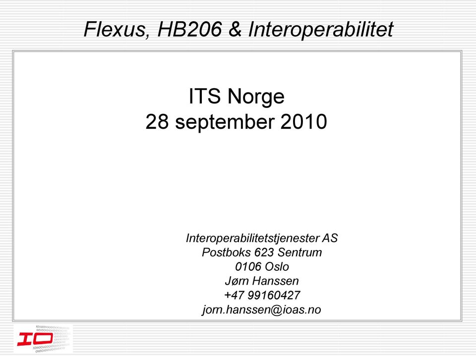 Interoperabilitetstjenester AS Postboks