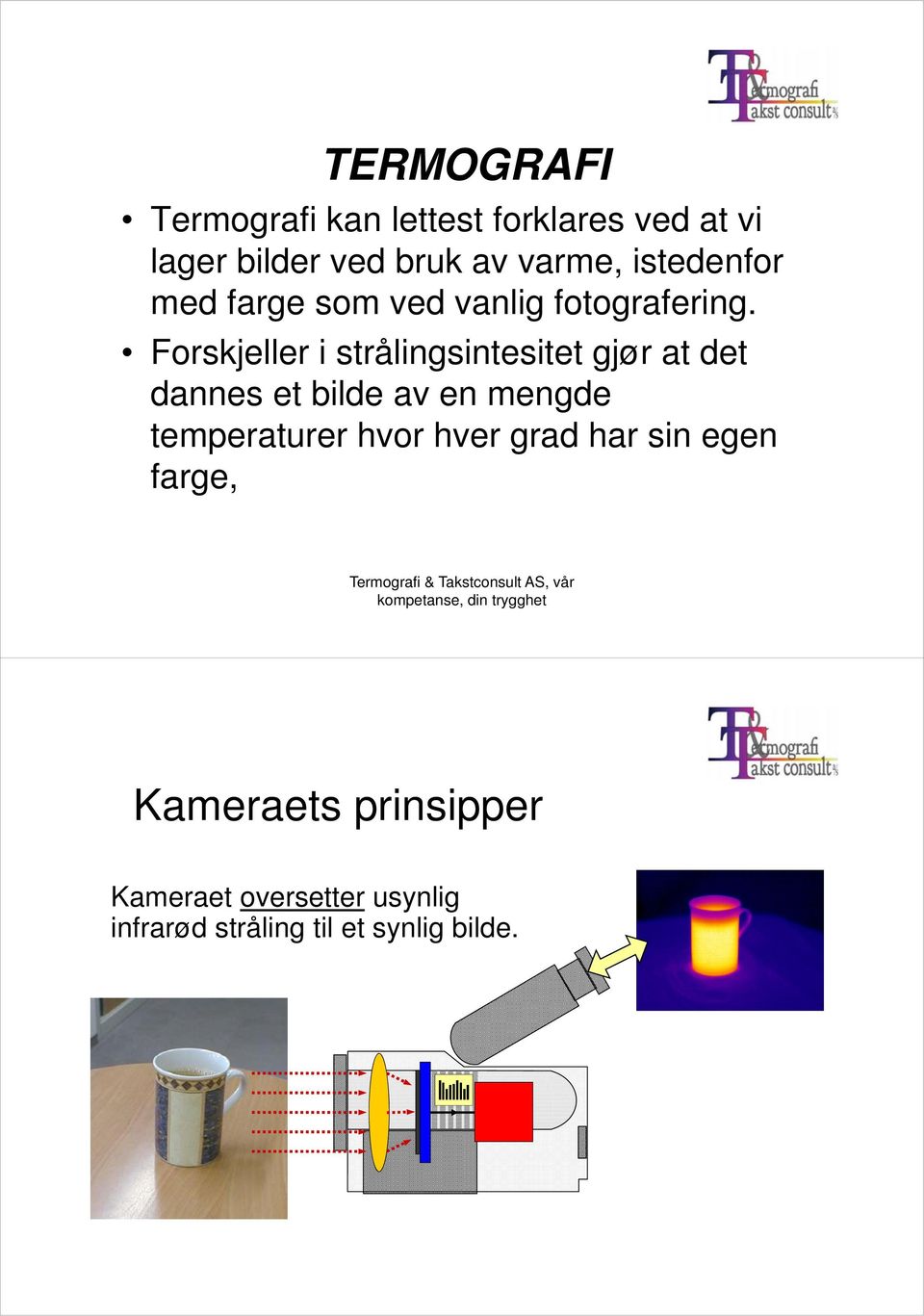 Forskjeller i strålingsintesitet gjør at det dannes et bilde av en mengde temperaturer