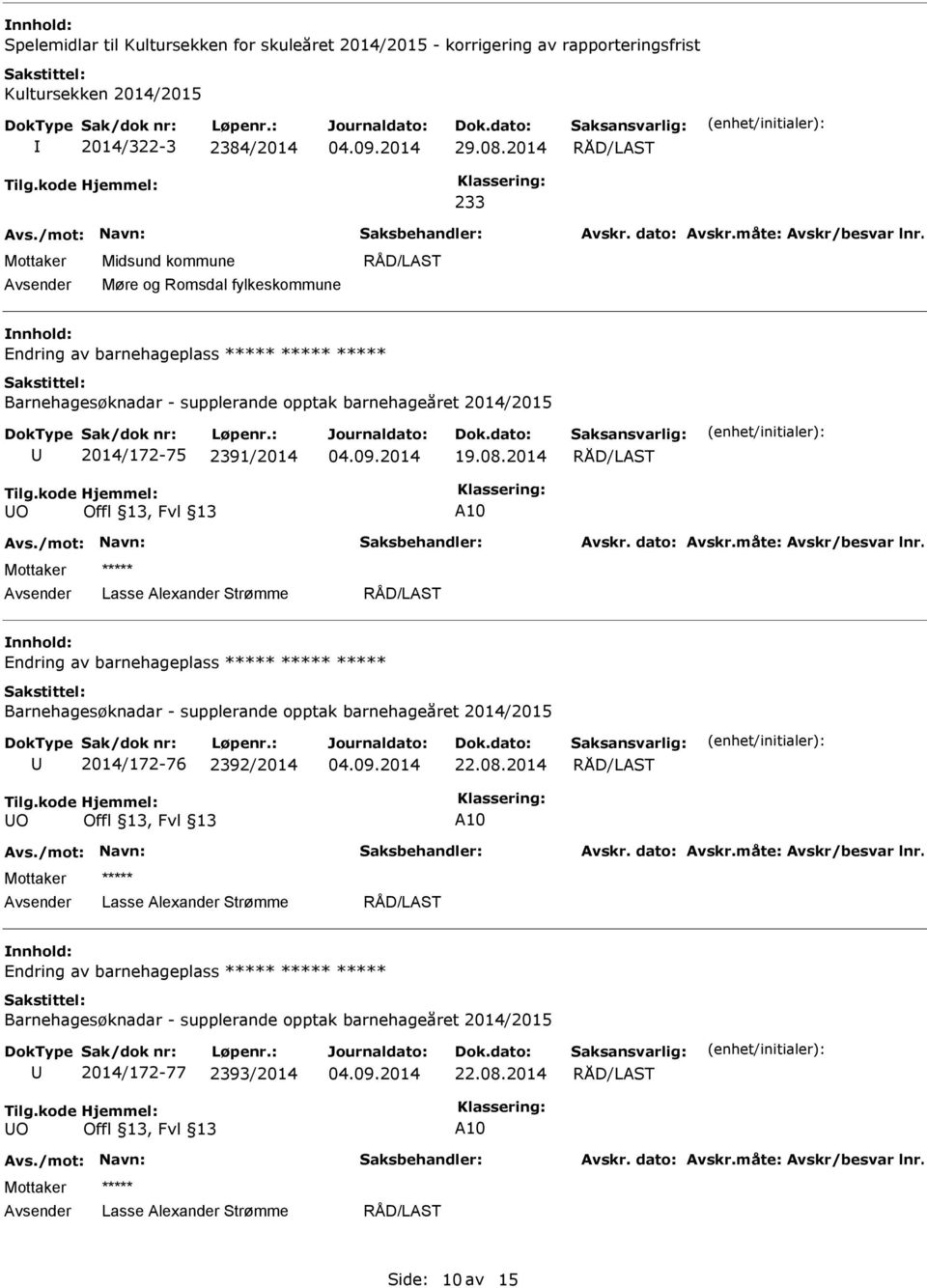 barnehageplass 2014/172-75 2391/2014 19.08.