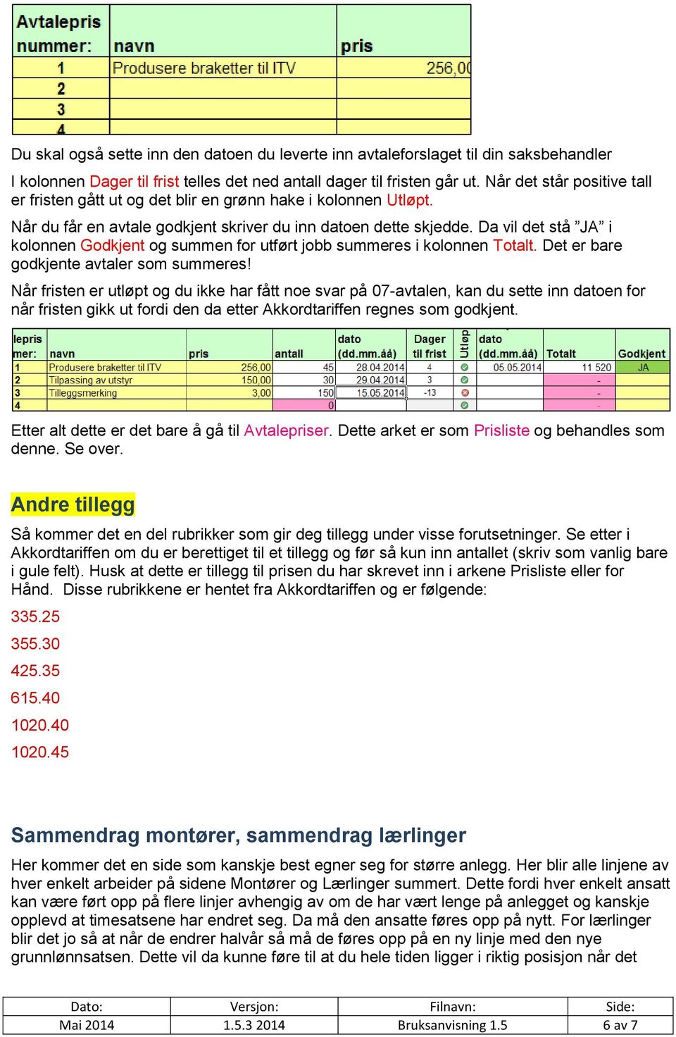 Da vil det stå JA i kolonnen Godkjent og summen for utført jobb summeres i kolonnen Totalt. Det er bare godkjente avtaler som summeres!