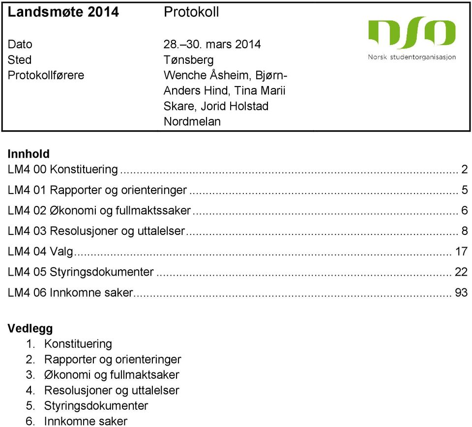 .. 2 LM4 01 Rapporter og orienteringer... 5 LM4 02 Økonomi og fullmaktssaker... 6 LM4 03 Resolusjoner og uttalelser... 8 LM4 04 Valg.