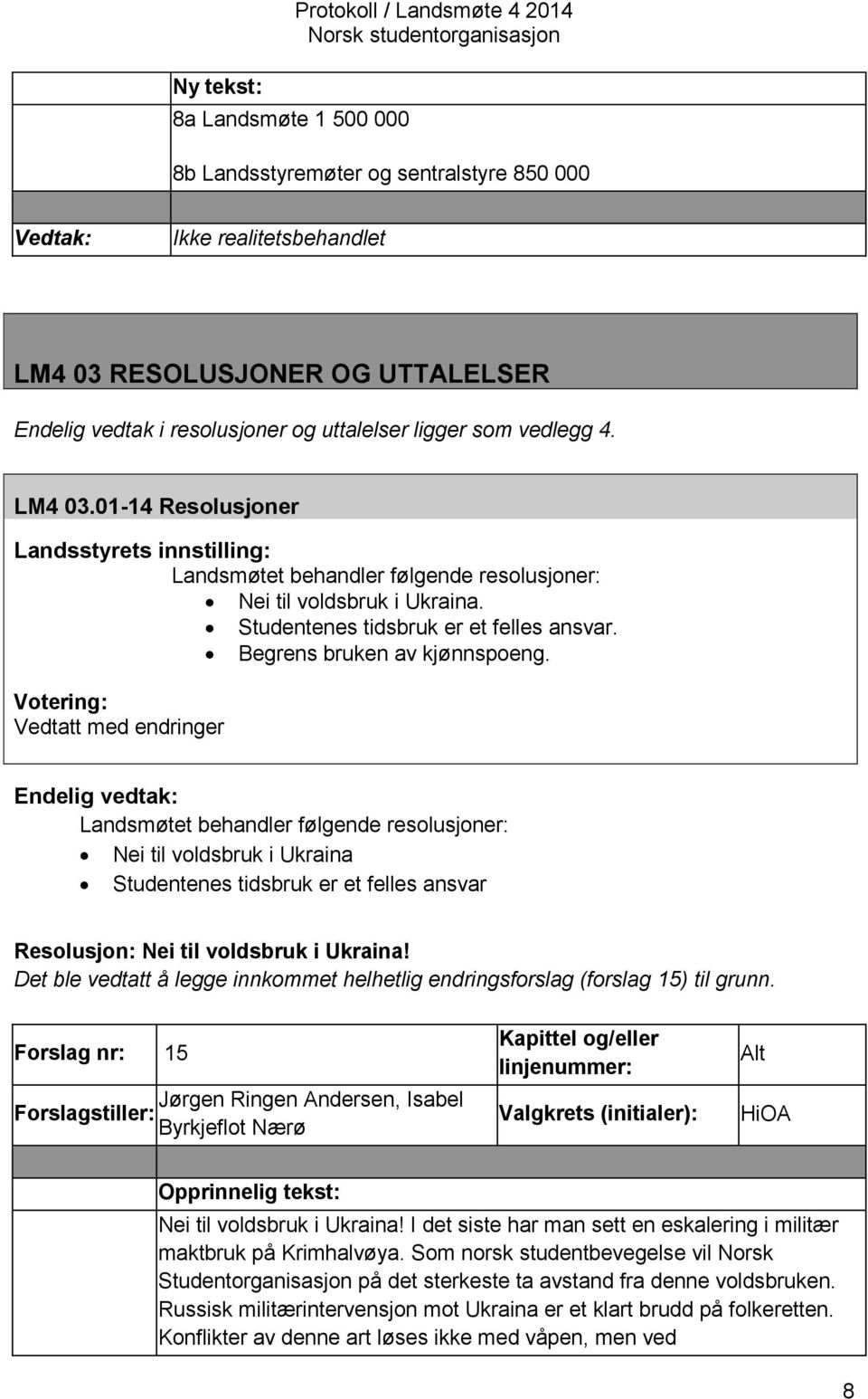 Begrens bruken av kjønnspoeng.