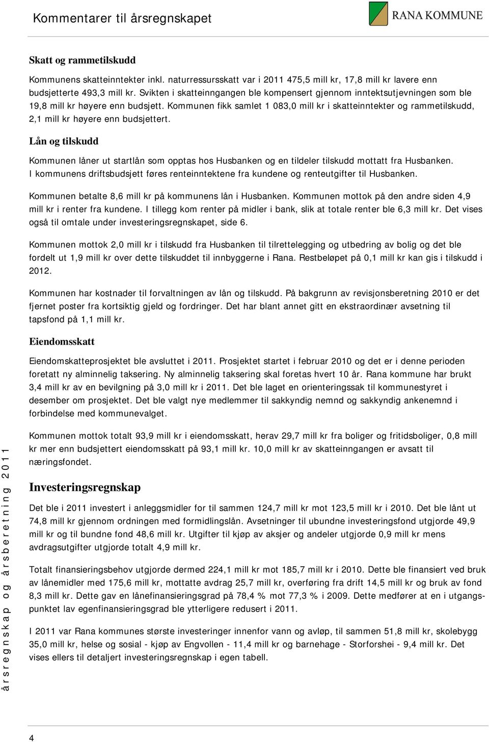 Kommunen fikk samlet 1 083,0 mill kr i skatteinntekter og rammetilskudd, 2,1 mill kr høyere enn budsjettert.