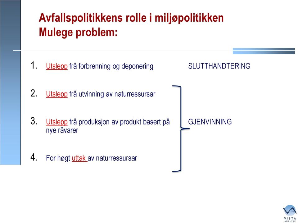 Utslepp frå utvinning av naturressursar 3.