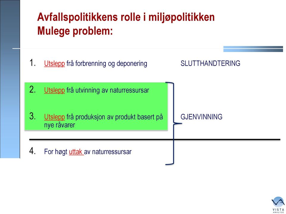 Utslepp frå utvinning av naturressursar 3.