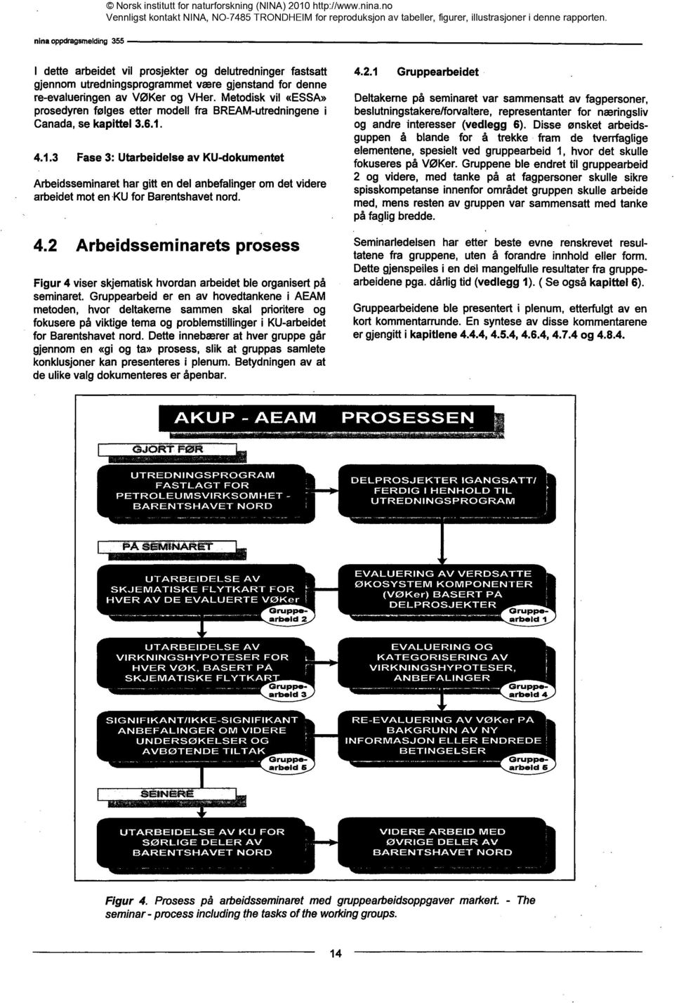 4.1.3 Fase 3: Utarbeidelse av KU-dokumentet Arbeidsseminarethar gitt en del anbefalingerom det videre arbeidetmot en KU for Barentshavetnord. 4.