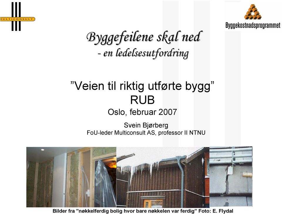 FoU-leder Multiconsult AS, professor II NTNU Bilder fra