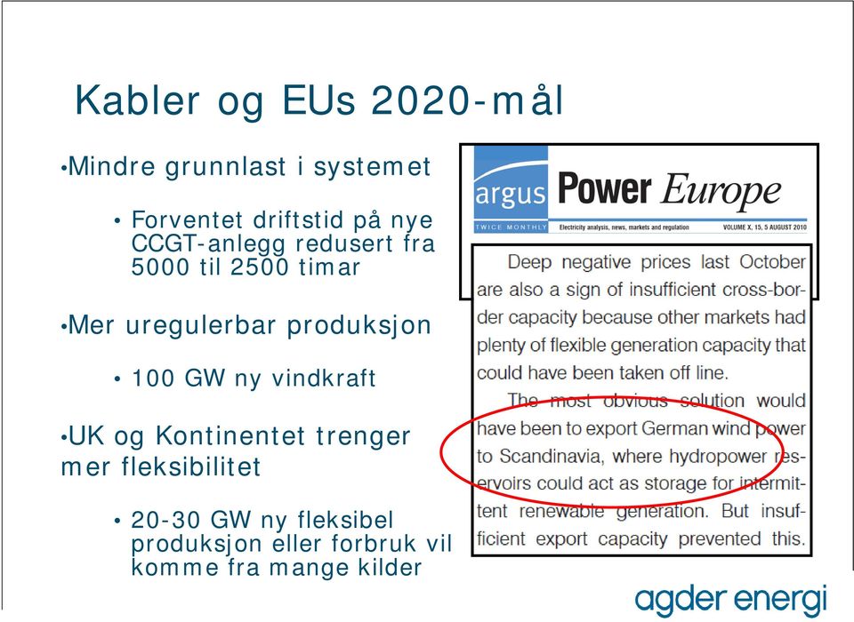 uregulerbar produksjon 100 GW ny vindkraft UK og Kontinentet trenger mer