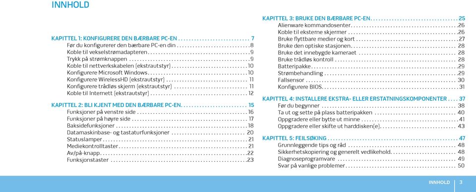 .. 11 Koble til Internett (ekstrautstyr)..................................... 12 KAPITTEL 2: BLI KJENT MED DEN BÆRBARE PC-EN.... 15 Funksjoner på venstre side... 16 Funksjoner på høyre side.