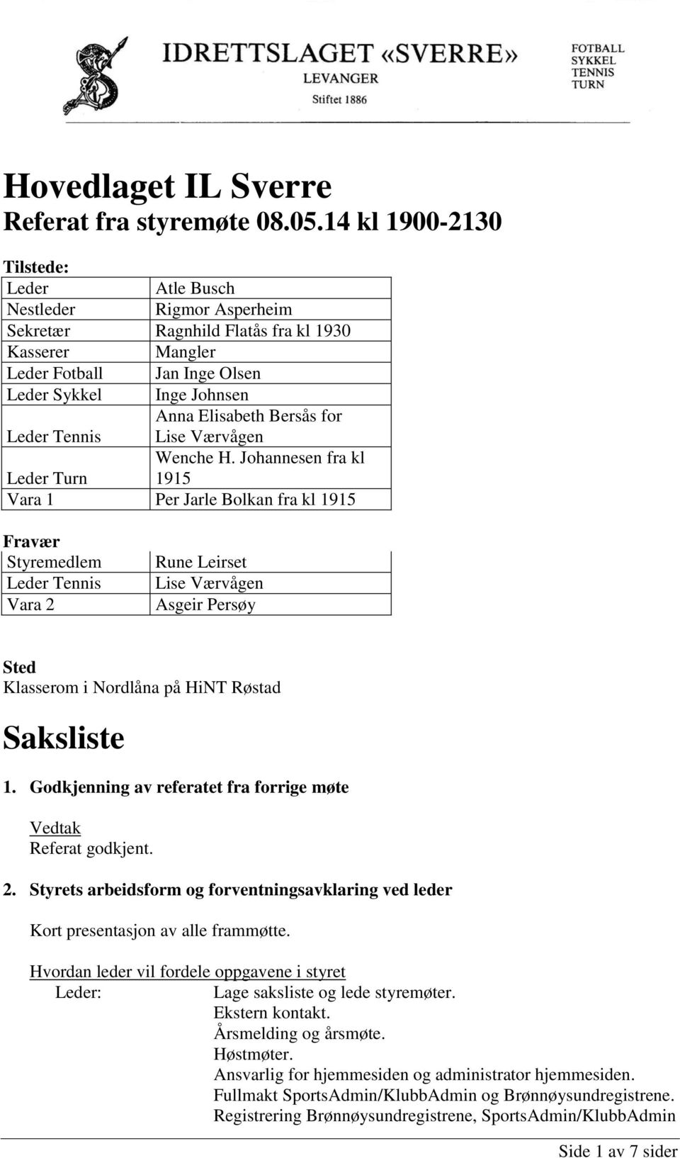 Bersås for Leder Tennis Lise Værvågen Wenche H.