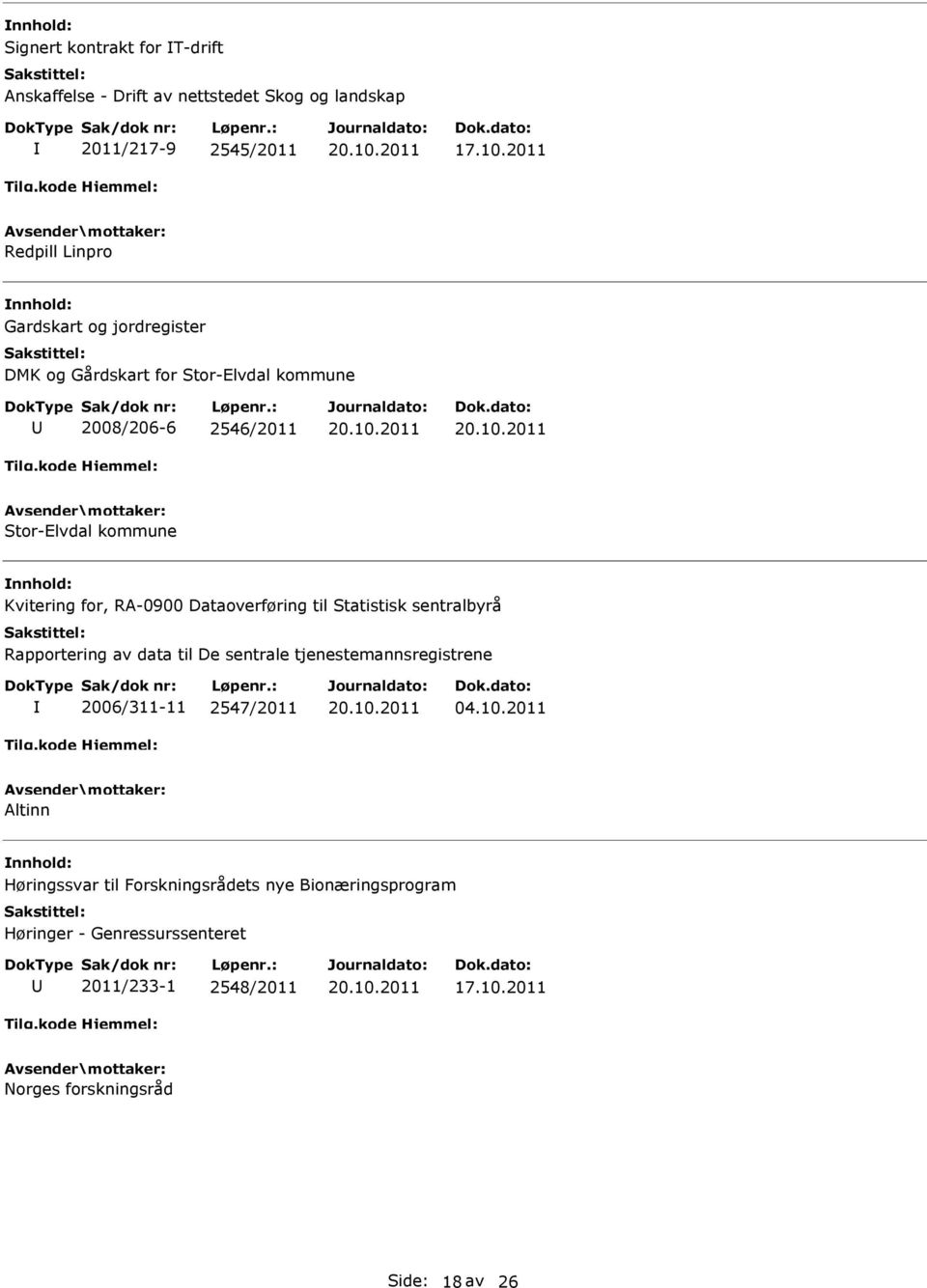 til Statistisk sentralbyrå Rapportering av data til De sentrale tjenestemannsregistrene 2006/311-11 2547/2011 04.10.