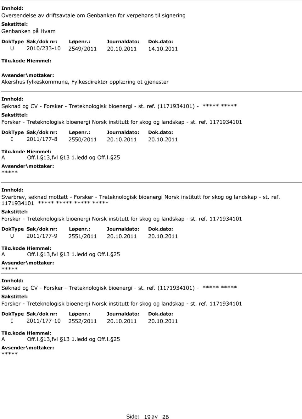 (1171934101) - Forsker - Treteknologisk bioenergi Norsk institutt for skog og landskap - st. ref.