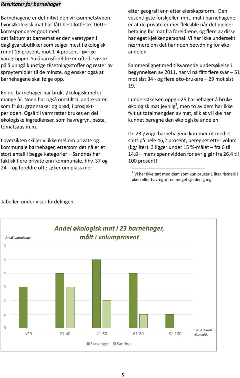 Småbarnsforeldre er ofte bevisste på å unngå kunstige tilsetningsstoffer og rester av sprøytemidler til de minste, og ønsker også at barnehagene skal følge opp.