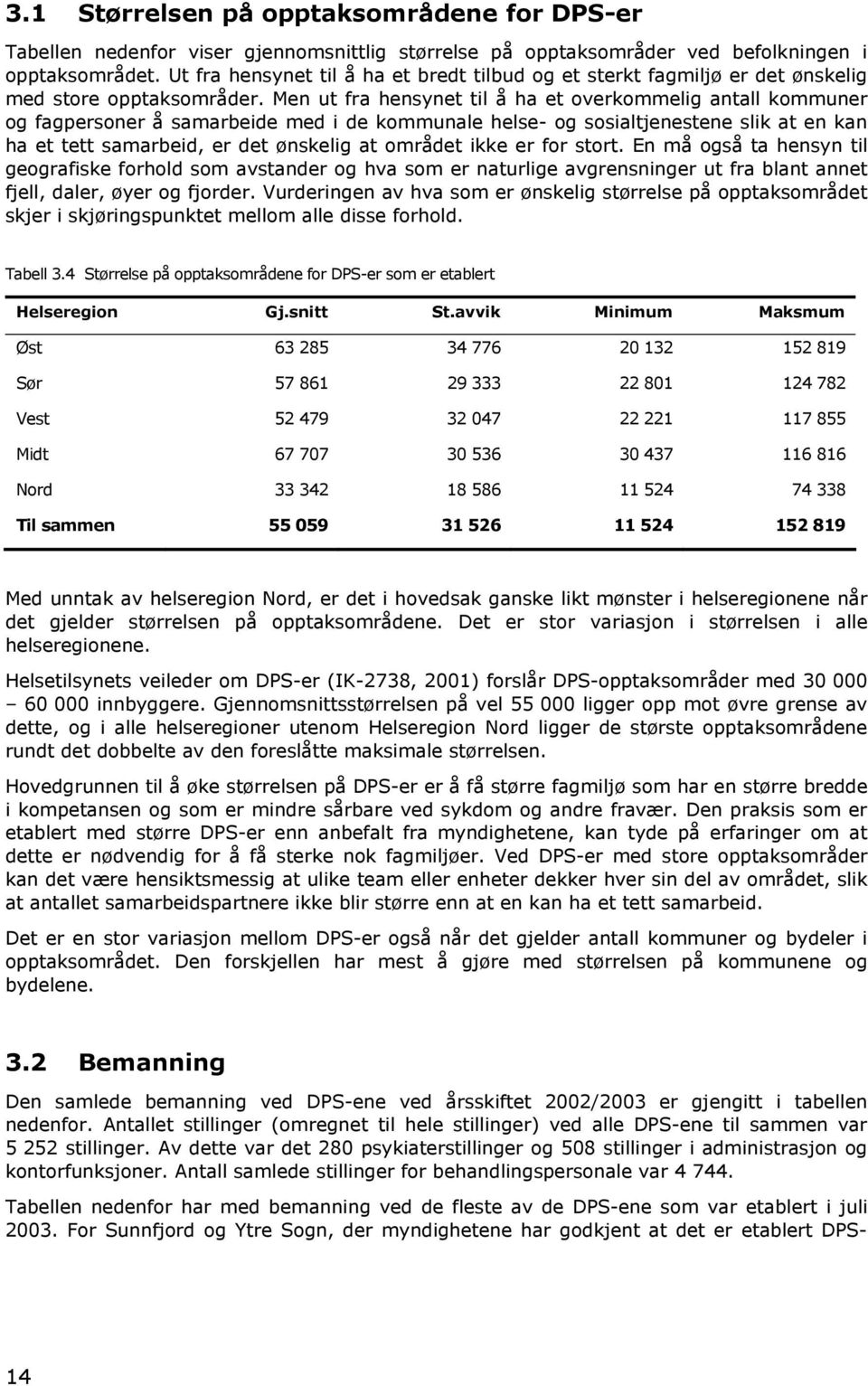 Men ut fra hensynet til å ha et overkommelig antall kommuner og fagpersoner å samarbeide med i de kommunale helse- og sosialtjenestene slik at en kan ha et tett samarbeid, er det ønskelig at området