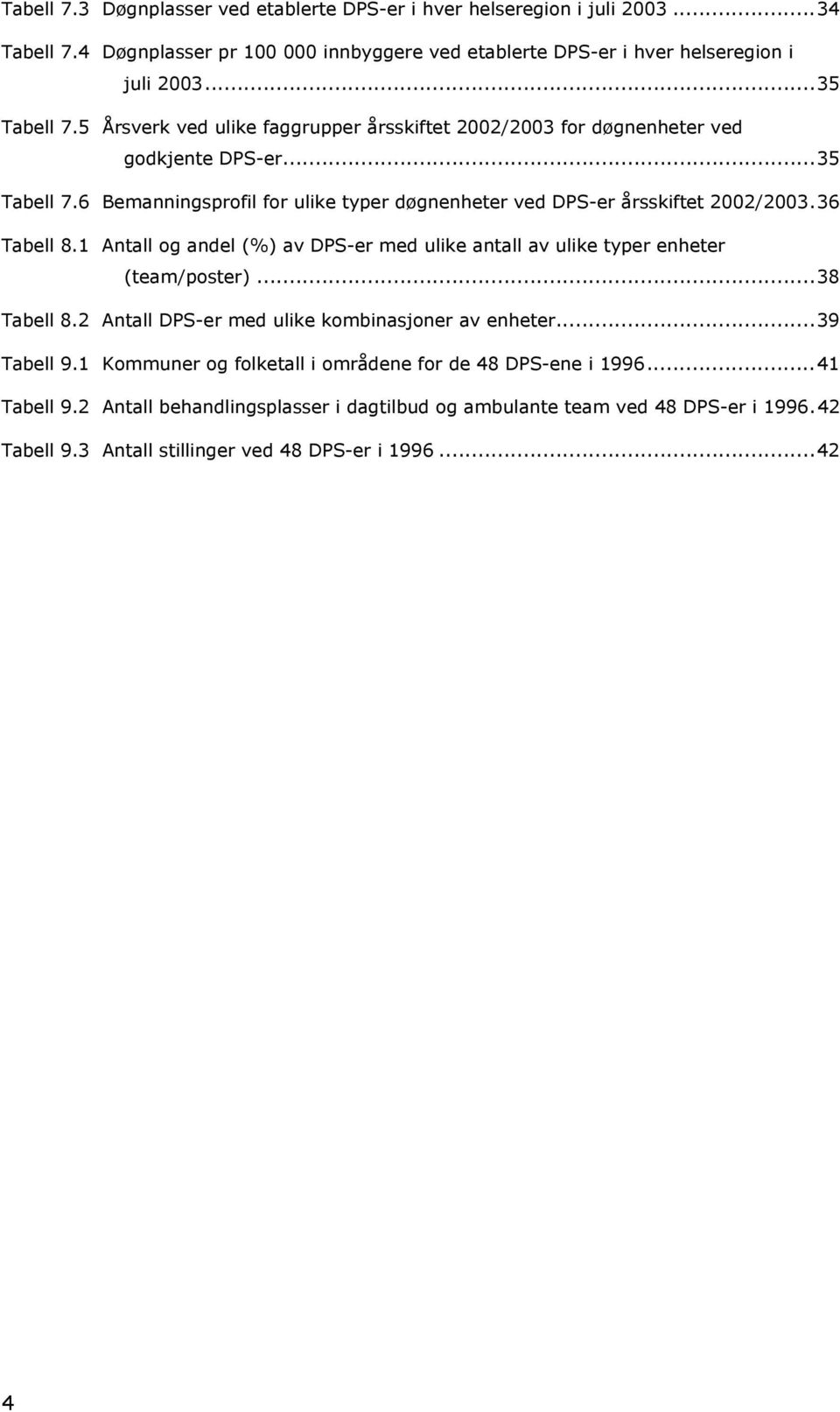 36 Tabell 8.1 Antall og andel (%) av DPS-er med ulike antall av ulike typer enheter (team/poster)...38 Tabell 8.2 Antall DPS-er med ulike kombinasjoner av enheter...39 Tabell 9.