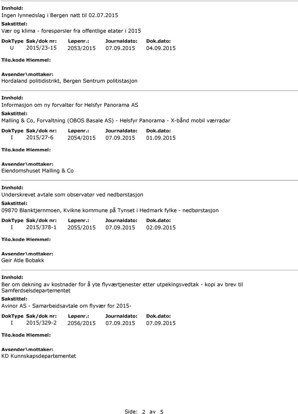 AS Malling & Co, Forvaltning (OBOS Basale AS) - Helsfyr Panorama - X-bånd mobil værradar 2015/27-6 2054/2015 01.09.