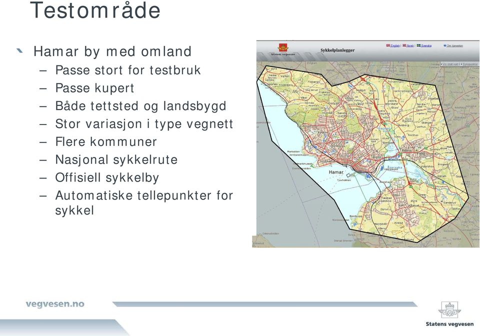 variasjon i type vegnett Flere kommuner Nasjonal